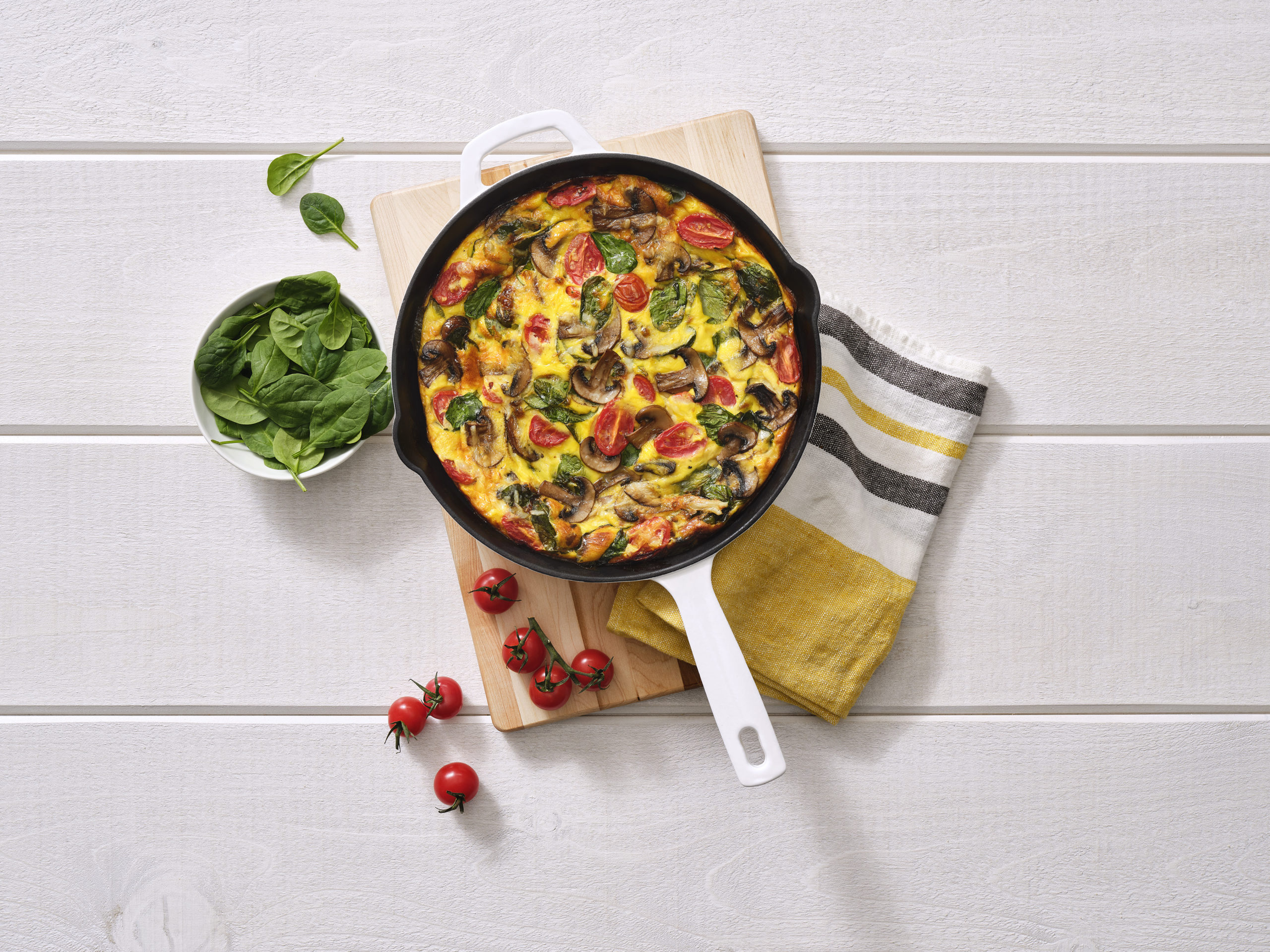 Simple Mushroom, Spinach and Tomato Frittata | What you eat