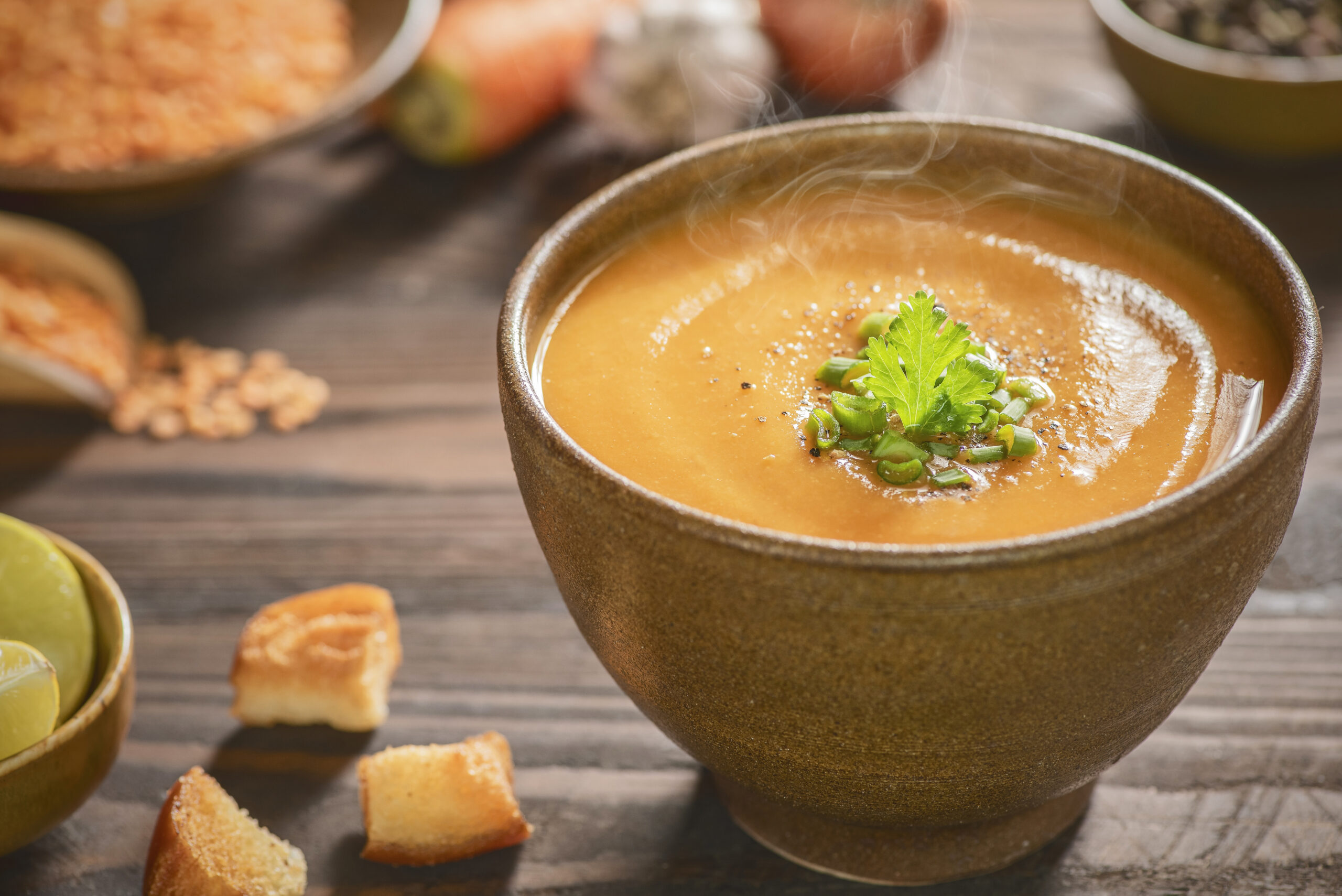 Soupe aux lentilles rouges