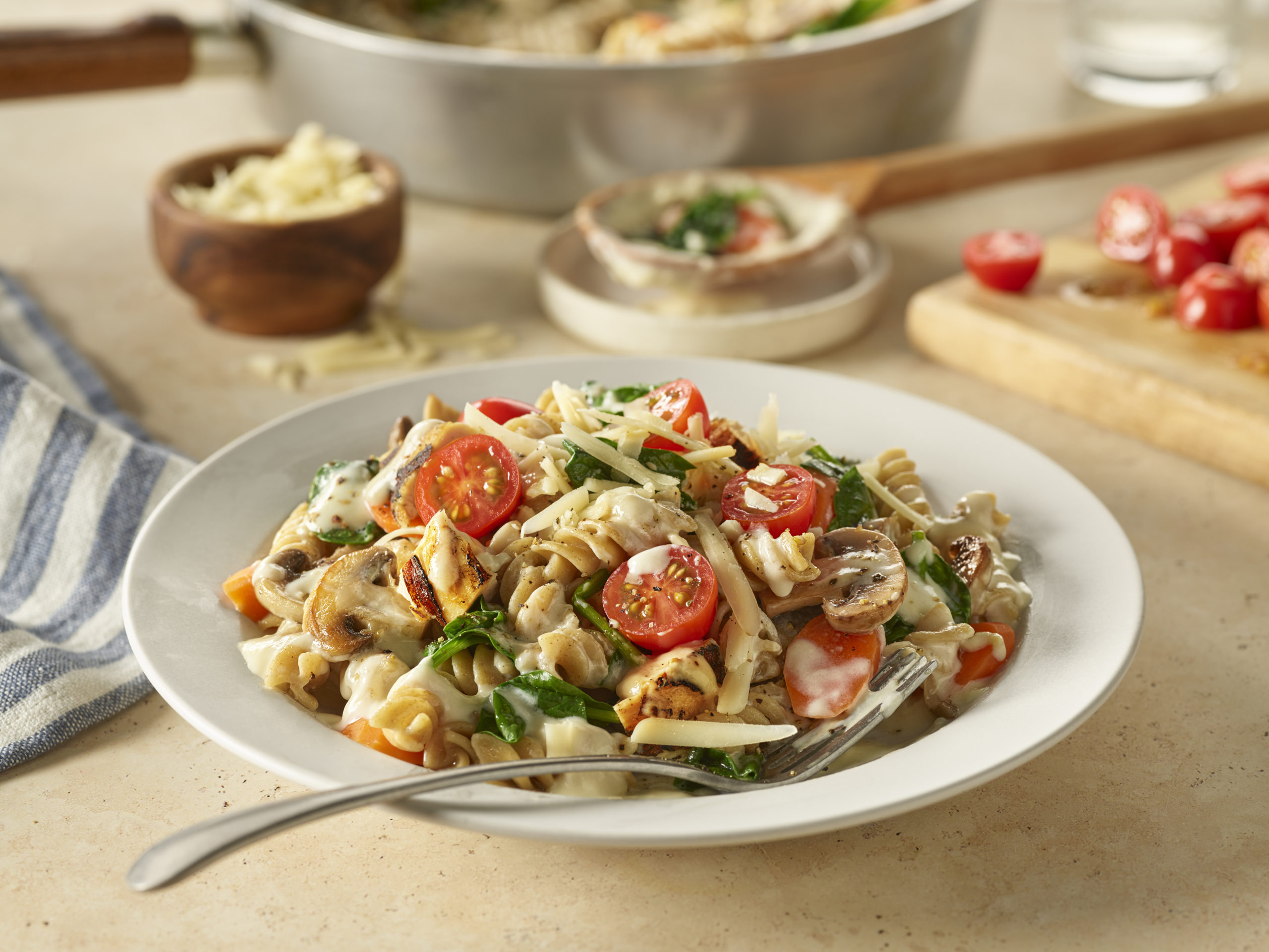 One-Skillet Creamy Chicken Rotini | What you eat