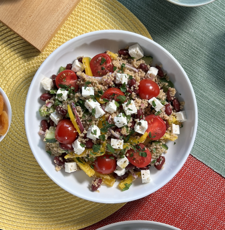 Couscous salad with garden vegetables and Feta | What you eat