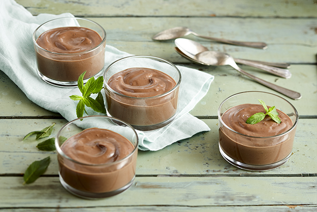 pudding au chocolat et menthe