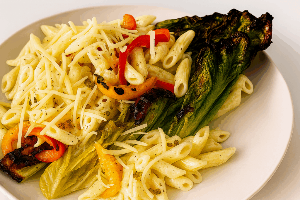 Grilled Romaine Salad with Cheddar