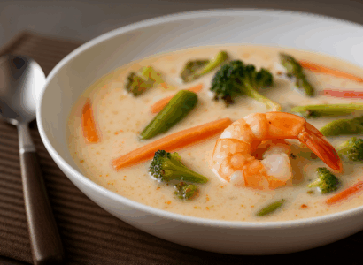 Shrimp, Vegetable & Coconut Milk Soup