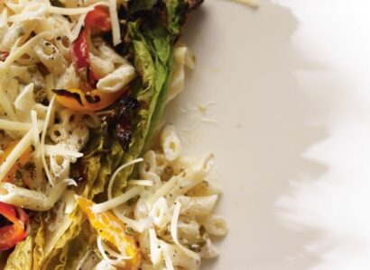 Grilled Romaine Salad with Cheddar
