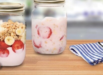 Strawberry Banana Granola Breakfast Parfait