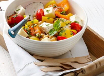 Tomato, Cheese and Chickpea Salad